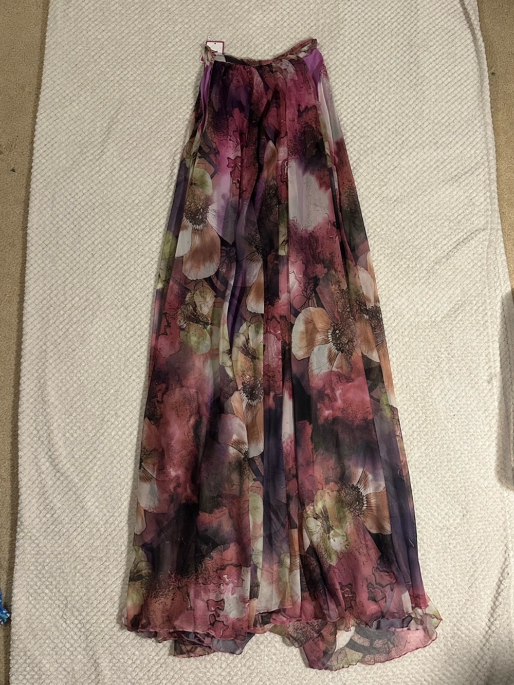Floral Maxi Skirt in Purple and Pink